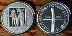 K 0864 Magyarország ezüst 5000 forint 2006 Nándorfehérvári diadal Proof