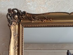 Antik aranyozott blondel keretes tükör, 50x120