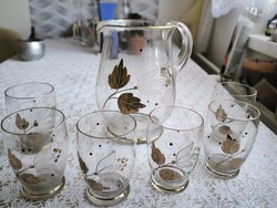 Retro Gold-Leafed Wine Set, Drinkware Set for Sale!