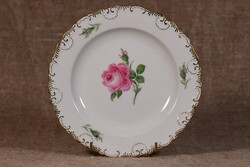 Meissen porcelán tányér kézzel festett rózsa aranyszegély Németország