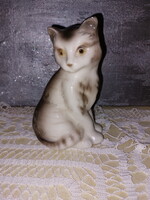 Porcelán nagy cica, macska figura