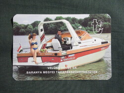 Kártyanaptár,Takarékszövetkezet,Hamilton 210 Jet motorcsónak,női modell, 1994   (7)
