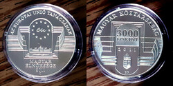 K 0883 Magyarország ezüst 3000 forint 2011 Az EU Tanácsának magyar elnöksége Proof
