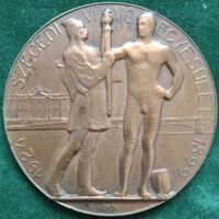 Szentgyörgyi István: 25th anniversary of the Szegedi Vívó Egyesület 1899-1924, bronze medal, plaque