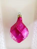 Régi üveg karácsonyfadísz- lampion,  szovjet retro, vintage