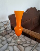 Gyönyörű Empoli olasz  üveg sárga váza  Gyűjtői darab