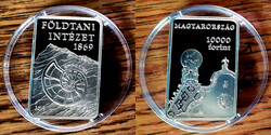 K 1159 Magyarország ezüst 10000 forint 2019 150 éves a Földtani Intézet Proof