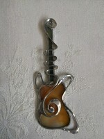 Tündéri Tiffany színes egyedi gitár karácsonyfa dísz.