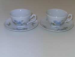Zsolnay porcelán barackvirágos kávés csésze + alj ( 2 db. csésze + 2 db. alj )