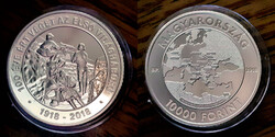 K 1144 Magyarország ezüst 10000 forint 2018 az I. Világháború Proof