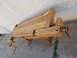 Antik gyalupad régi munka pad industrial loft asztal antik műhely asztal munka pad