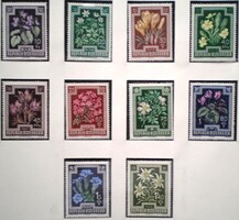 A868-77 /  Ausztria 1948 Virágok bélyegsor postatiszta