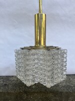 Vintage felújított osztrák réz csillár - retro design mid century lámpa