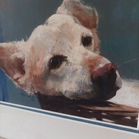 Pieter Pander "Robby" festményének professzionálisan paszpartuzott és bekeretezett glicée nyomata