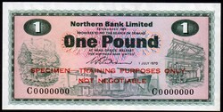 Észak-Írország 1 font "Specimen" UNC 1970