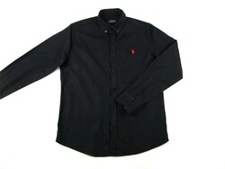 EREDETI RALPH LAUREN (M) ELEGÁNS HOSSZÚ UJJÚ FÉRFI RUGALMAS FEKETE ING