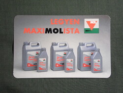 Kártyanaptár,MOL,Magyar olaj és gázipari rt.,benzinkútak,Carrier motorolaj, 1995   (7)