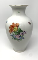 Herendi jelzett nagy méretű virág mintás porcelán váza (32cm) RZ
