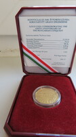 Honfoglalás arany 20000 Ft. 1996. PP. certifikáttal, saját dobozában, UNC.