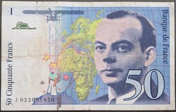 Franciaország 50 Francs 1994, F+.