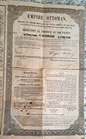 Ritka 1870-es Oszmán Birodalmi kötvény – Empire