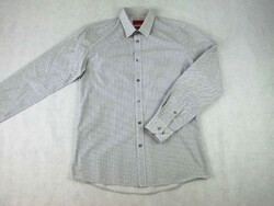 EREDETI HUGO BOSS SLIM FIT (M) ELEGÁNS APRÓ MINTÁS HOSSZÚ UJJÚ FÉRFI PAMUT ING