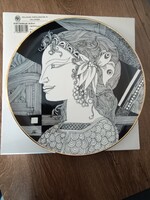 Hollóházi porcelán falitányér eredeti dobozában! /Szász Endre stúdió/