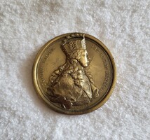 II. József 1764 frankfurti koronázázára kiadott hatalmas aranyozott bronz emlékérme.