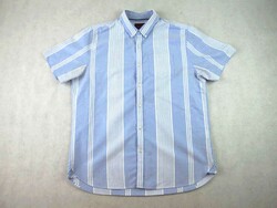 EREDETI SUPERDRY (XL / 2XL) ELEGÁNS RÖVID UJJÚ FÉRFI VILÁGOSKÉK CSÍKOS ING