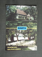 Képeslap,Harta,Panoráma halászcsárda látkép,részlet , 1990-