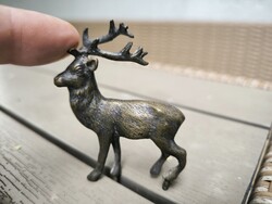 Antik Szarvas bronz szobor, kandalló óra dísz, Gyüjteménybe dekoráció célra is. Vadász téma