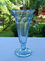 Ritka art deco halványkék francia ÜVEGVÁZA