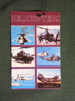 Kártyanaptár,trafik,ajándék üzlet,haditechnikák,repülő,helikopter, 1996   (7)