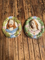Antique Hollóházi wall plaque