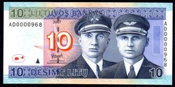 Litvánia 10 litu UNC 2007