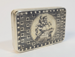 19th Century Russian Imperial Niello Silver Cigarette Case / Tobacco Container - 1824!!