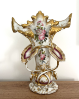 CSODÁS, KÉZZEL FESTETT BIEDERMEIER PORCELÁN VÁZA, KÁLA VÁZA, 1840-50