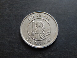 Izland  1 kronur  1987