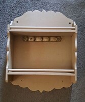 Retró falipolc akasztókkal – Vintage konyhai fűszertartó –