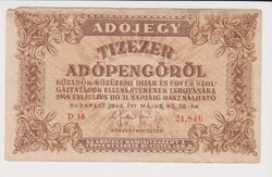 Magyarország 10.000 Adópengő 1946  VF