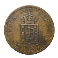 Portugália,1/2 tanga 1901 - Portugál India VF+ bronz