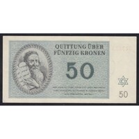 Csehország,50 kronen 1943 - Theresienstadt gettó aUNC+