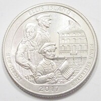 USA,quarter dollar 2017 D - Ellis Island aUNC+ réz