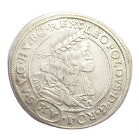 Magyarország,I. Lipót XV krajcár 1688 NB PO - Nagybánya EF+ ezüst 4.90g