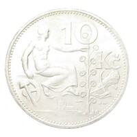 Csehszlovákia,10 korun 1931 aUNC+ ezüst 10g700