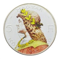 Magyarország,5 forint 1947 - Hunyadi Mátyás - festett EF+ ezüst 12g500