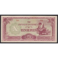 Myanmar-Burma,10 rupees 1944 UNC