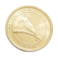 Törökország,1 kurus 2021 - Antólia madarai - Búbos banka aUNC+ bronz