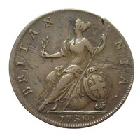 Egyesült Királyság,1/2 penny 1730 VF réz