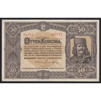 Magyarország,50 korona 1920 EF+